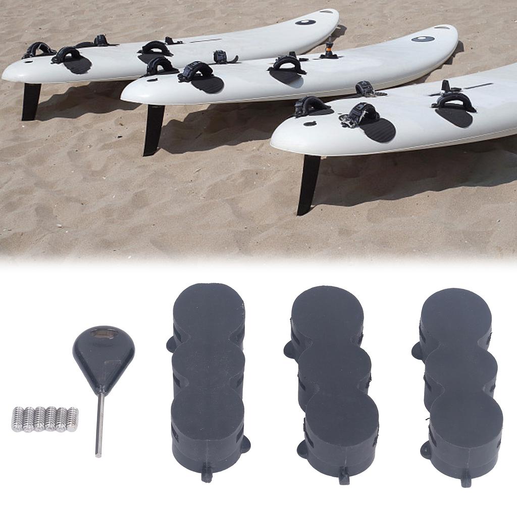 3 st Surfbräda Finlåda Stjärtroderlåda Ersättningsspår Bas Surfbräda Finplugg för Longboard Surfing Stand Up Paddleboard