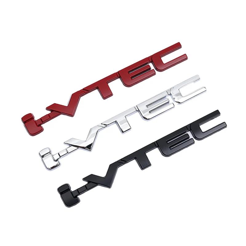 3D IVTEC Logo Metal Emblem Badge Decals Car Sticker for Honda City Cb400 i-VTEC Vfr800 Civic Accord Odyssey Spirior CRV SUV