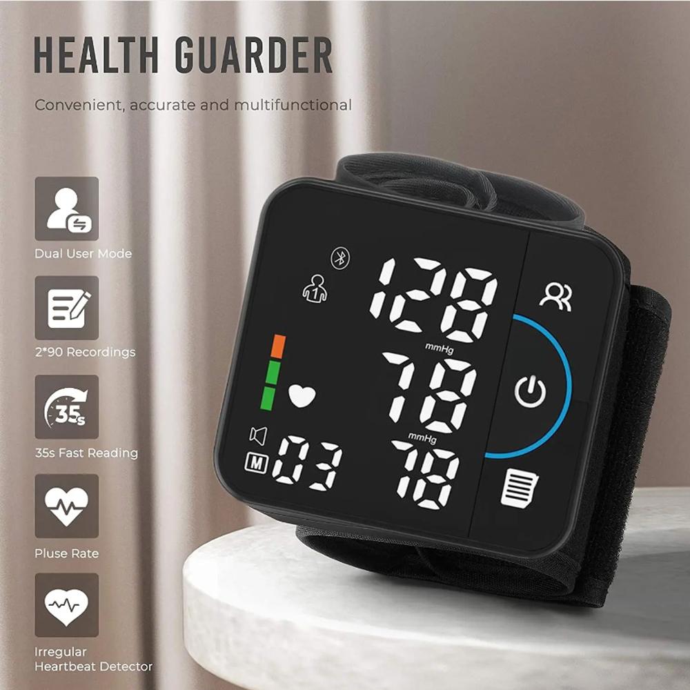 Digital Blood Pressure Monitor Upper Arm Bluetooth App Voice Broadcast LED Display Rechargeable BP Machine for Adults Elderly