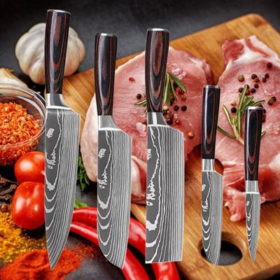 5Psc/set Stainless Steel Chef Knives Set Kitchen Knife Set Butcher Boning Knife Vegetable Knives