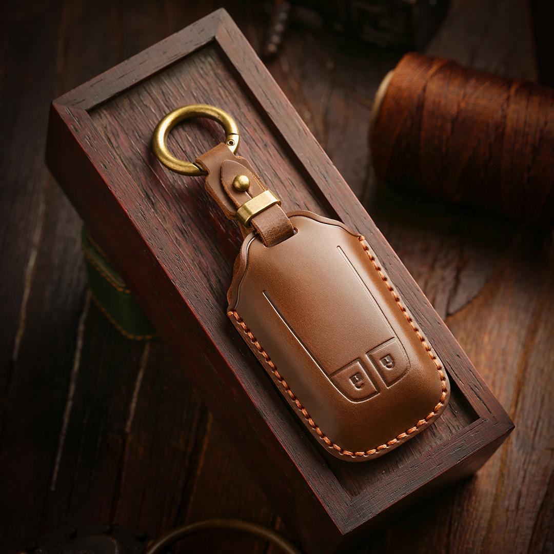 

[Isuzu-A] Leather Handmade car key case Car key cover Suitable for mux mux d-max car key case коричневий