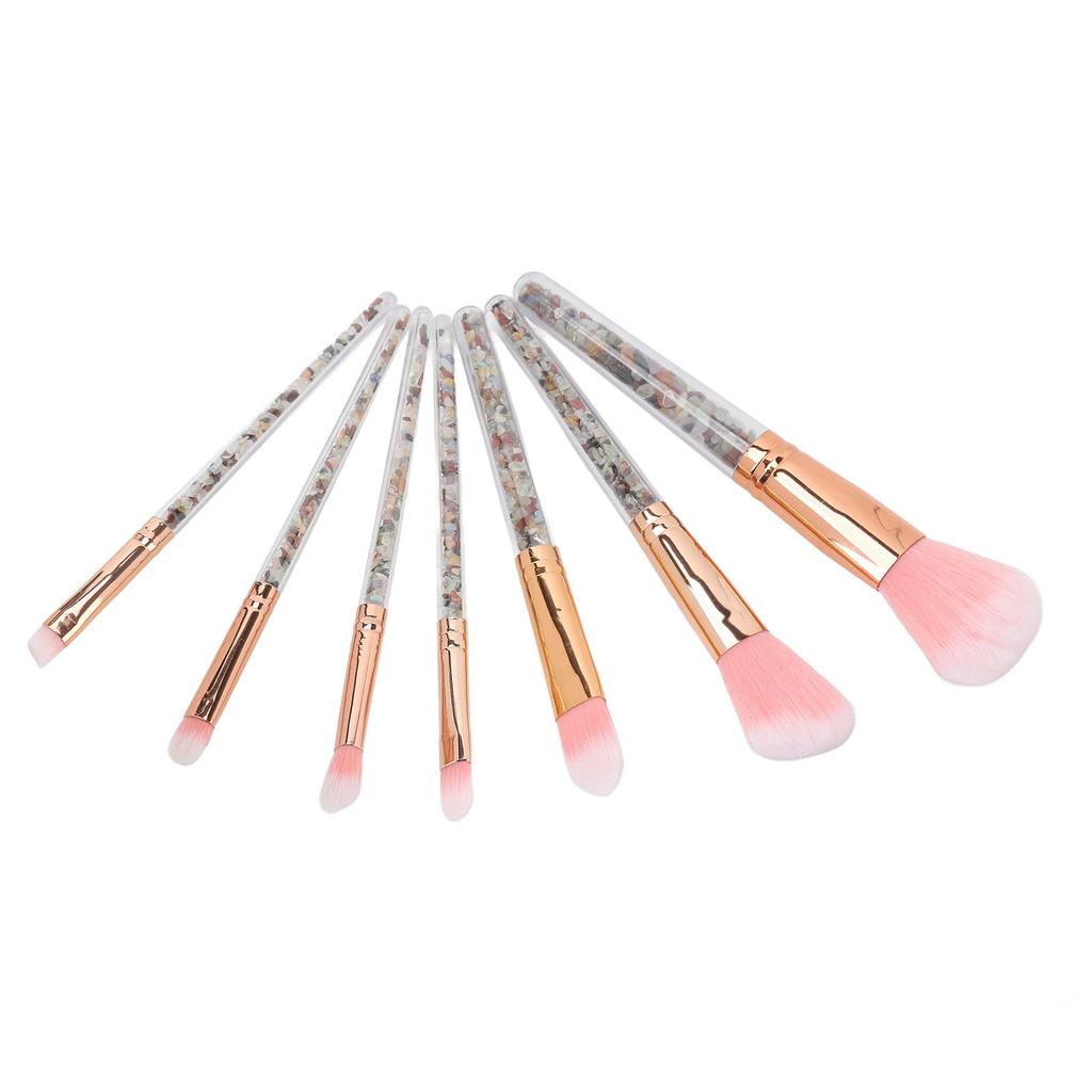 7PCS Makeup Brush Set Foundation Powder Concealers Eye Shadows Soft Brush Stylish Handle Cosmetic Tool