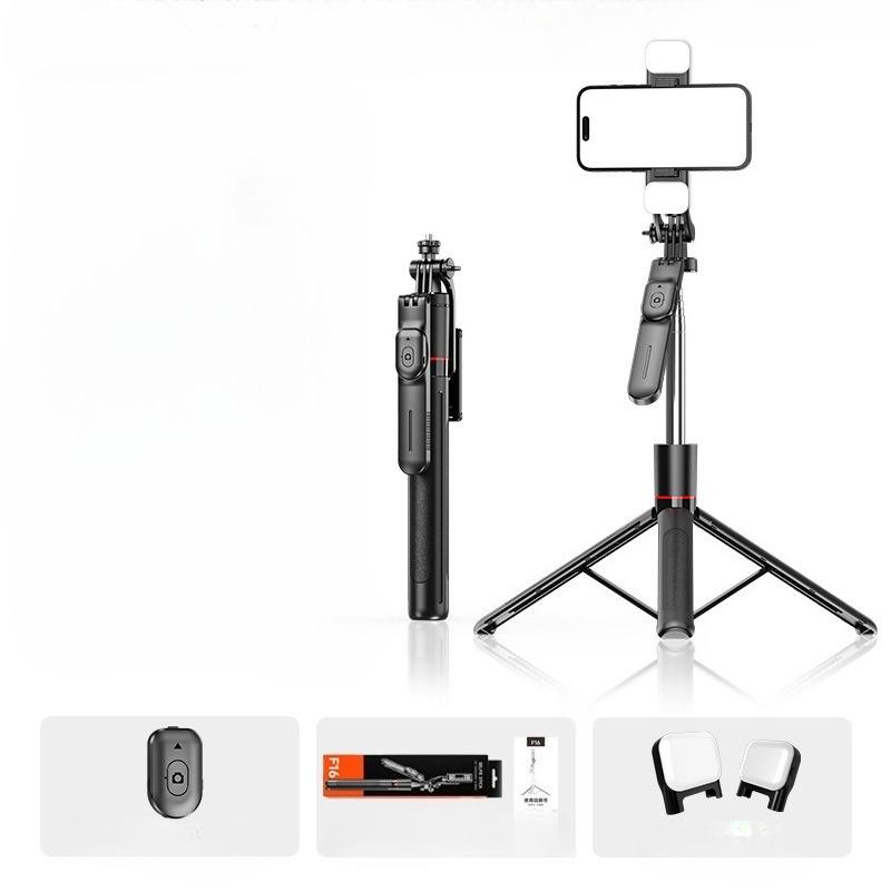 F16 Selfie Stick Tripod with 1708mm Long 8-Section Pole, Bluetooth Remote, 360° Rotation, 1/4 Interface, for Phone Camera Vlog