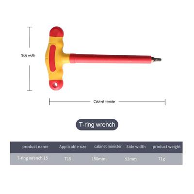 Alloy Forged Hex Wrench 1000V Hexagonal Wrench Two-color Handle High Frequency Quenching Pressure-resistant Safety Tool