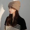 Großer Kopfumfang Wollmütze Damen Herbst und Winter Wollmischung Kälteschutzmütze Trendig Vielseitig Grau Locker Warm Gestrickte Mütze Herren