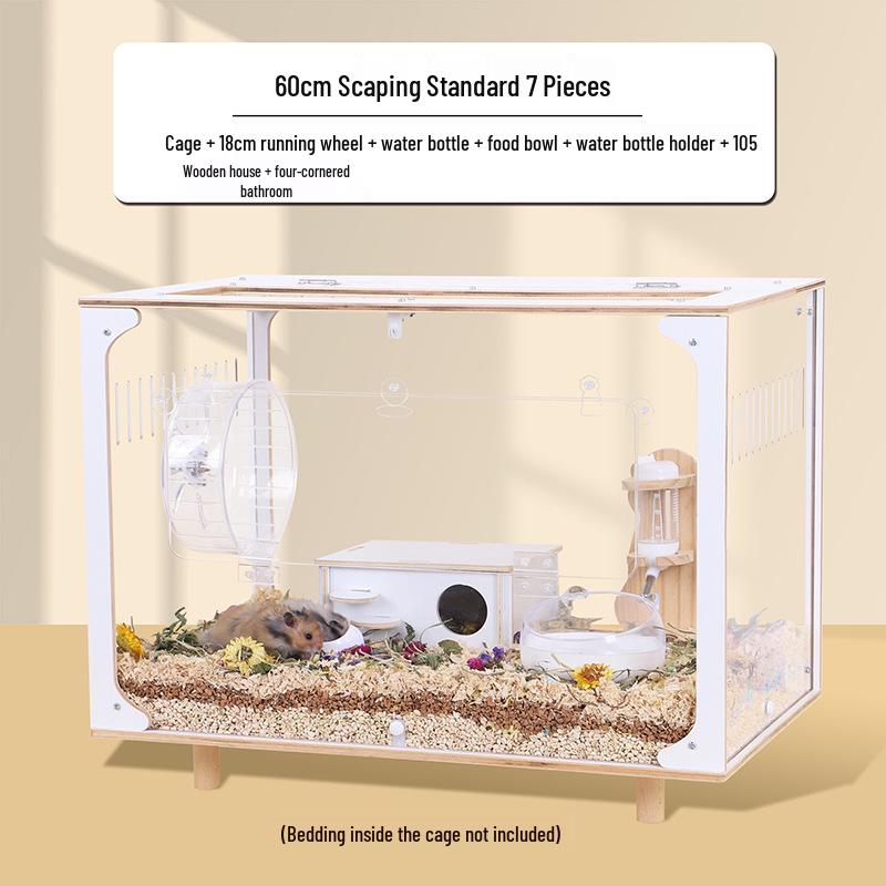 Golden Hamster Luxury Villa - Large Acrylic Cage, Starry Sky Design