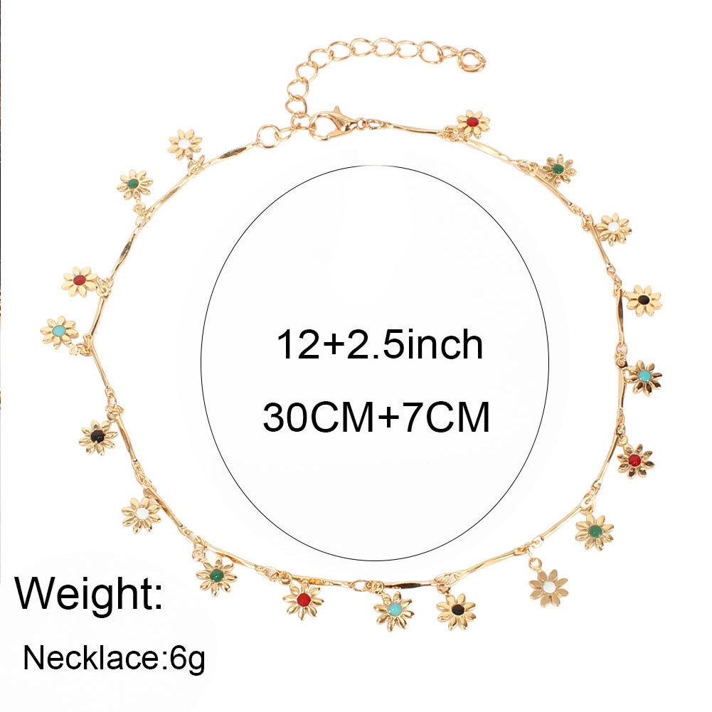 Colorful Flower Anklet & Simple Wish Necklace - European & American Style, AK030