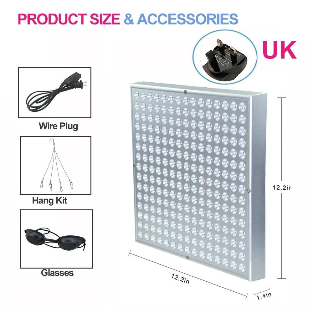 

LED Red Beauty Light 660nm 850nm Yoga Sleep Light Sports Lamp Home Use Portable Soft Light Eye Friendly Easy Operation UK Plug срібний