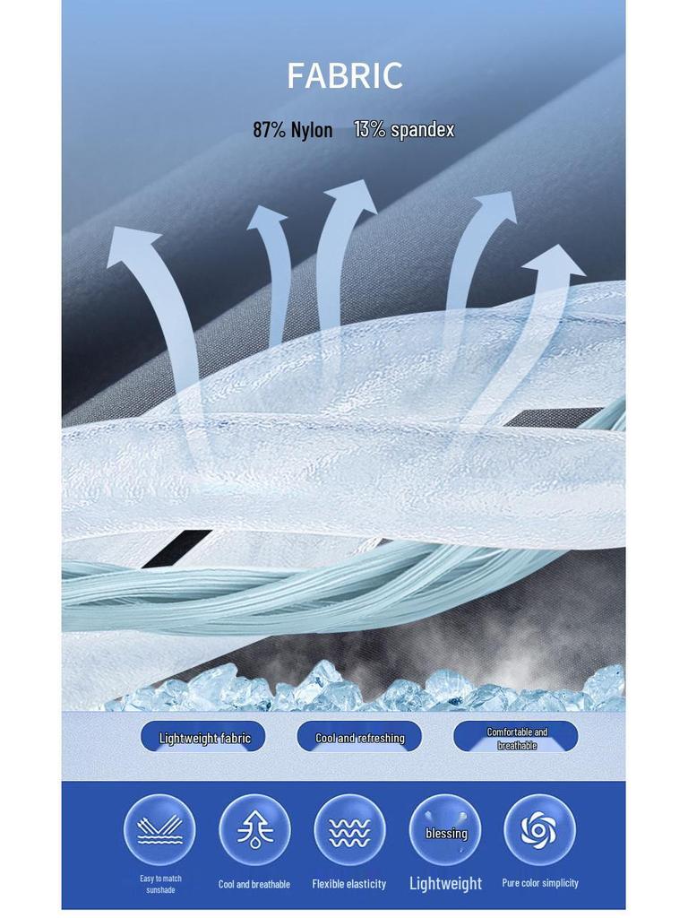 Męska kurtka chroniąca przed słońcem z lodowego jedwabiu z odpinanym kapturem - Luźna, lekka, plus size płaszcz przeciwsłoneczny