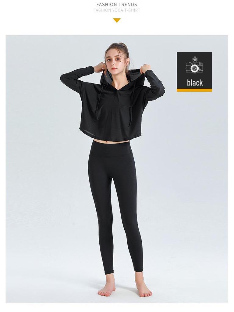 Dam Vår/Sommar Långärmad Lös Passform Solskydd Yoga Jacka
