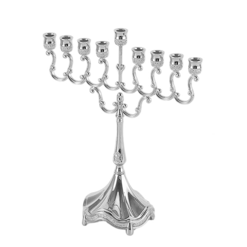 9 Branch Hanukkah Menorah Candle Holders for Shabbat,Tabernacle, Menorahs Chanukah Party Supplies Housewarming Present