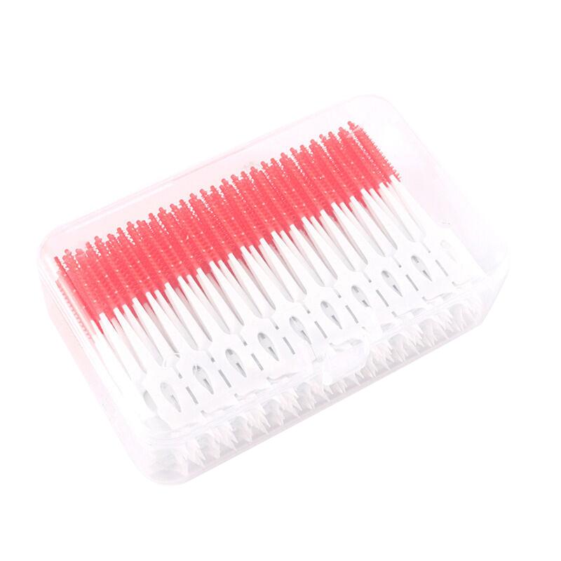 

120 шт./кор. инструменты для ухода за полостью рта силиконовые межзубные щетки супер мягкие щетки для чистки зубов очиститель зубов зубная нить зубочистки красный