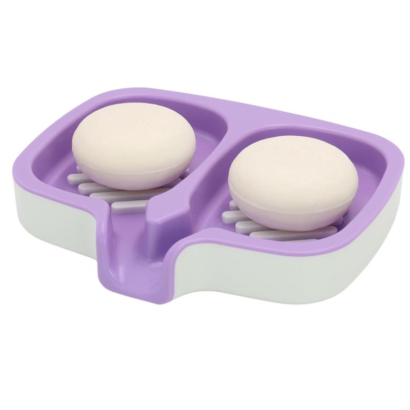 

1pc Dual Compartment Soap Holder, Self Draining Soap Dish, Fast Drainage, Shampoo Bar Holder, Soap Bar Holder For Bathroom, Kitchen Sink,