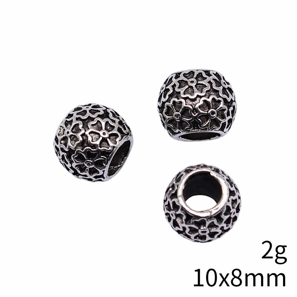 Bead Pendant Accesories Macroporous Big Hole Beads Loose Spacer Accessories Parts Metal Beads Accessories For Women