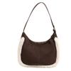 Suede Bag Women's Large-capacity New Autumn and Winter Niche Design Single Shoulder Crossbody Fluffy Dumpling Bag