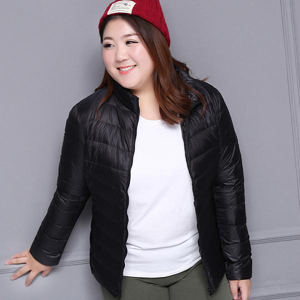 Women Autumn Winter Warm White Duck Down Coat Plus Size Lightweight Slim Short Thin Down Jacket