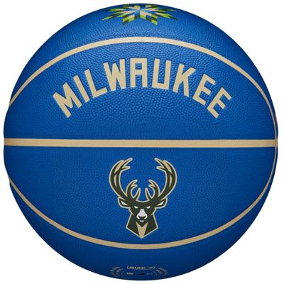 Wilson NBA Team City Collector Milwaukee Bucks Ball, Unisex Blue Basketball