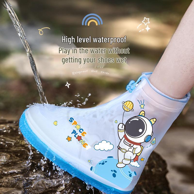 Mei Kids' Waterproof Non-slip Rain Shoe Covers for Boys & Girls - Durable, Thickened Overshoes.