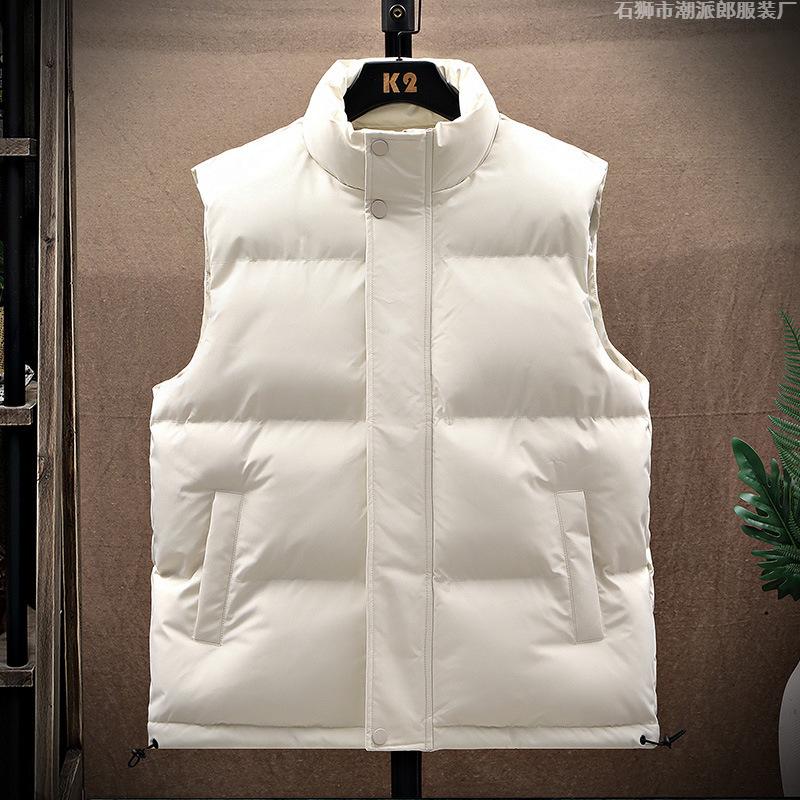 Men's Cotton Vest Men's 2025 Spring and Autumn Light Down Cotton Vest Korean Version Casual Vest Jacket Trend
