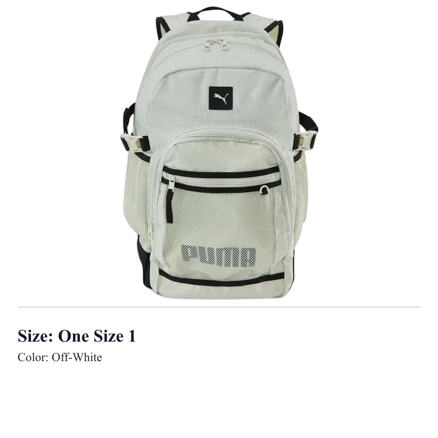 PUMA Fabric Backpack Regular Unisex Gray White 091872-02
