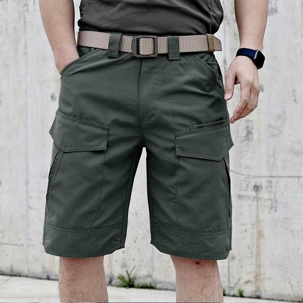 Men's Summer Cargo Shorts Breathable Lightweight Multi-Pocket Outdoor Hiking Knee Length