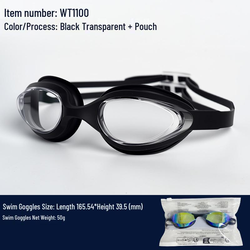 Adult Waterproof Anti-Fog Swim Goggles & Cap Set - High Definition Electroplated Coating
