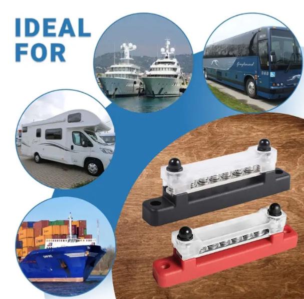 150A 10-Way High Current Busbar with Terminals for Car, RV, Yacht