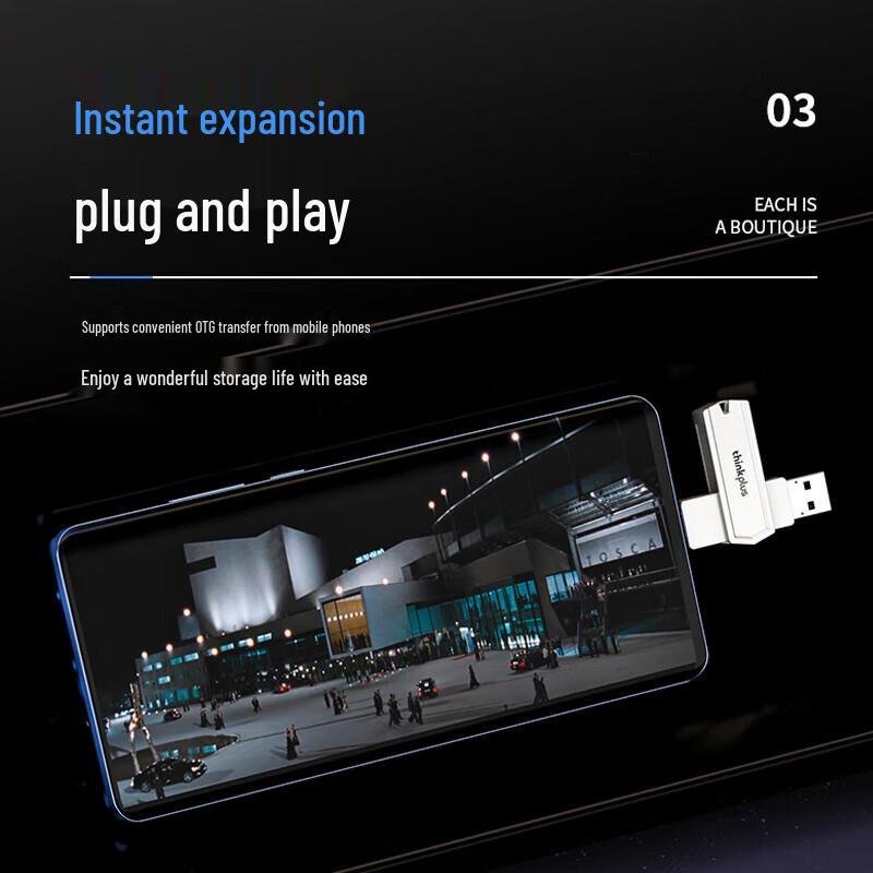 Lenovo TPCU301plus Dual-Interface Rotating USB Drive