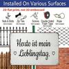 2D Flat - German Vintage Metal Sign - 'Today Is My Favorite Day' with Heart Detail, Rustic Home Decor 8.0X12.0 Inch, Perfect Gift for Birthdays and