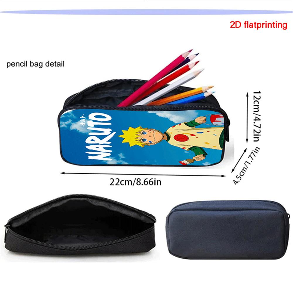 3Pcs Set NARUTO Anime Kids Mochila School Backpack with Lunch Bag & Pencil Case,Lightweight & Durable,For Ages 6-10 Boys & Girls