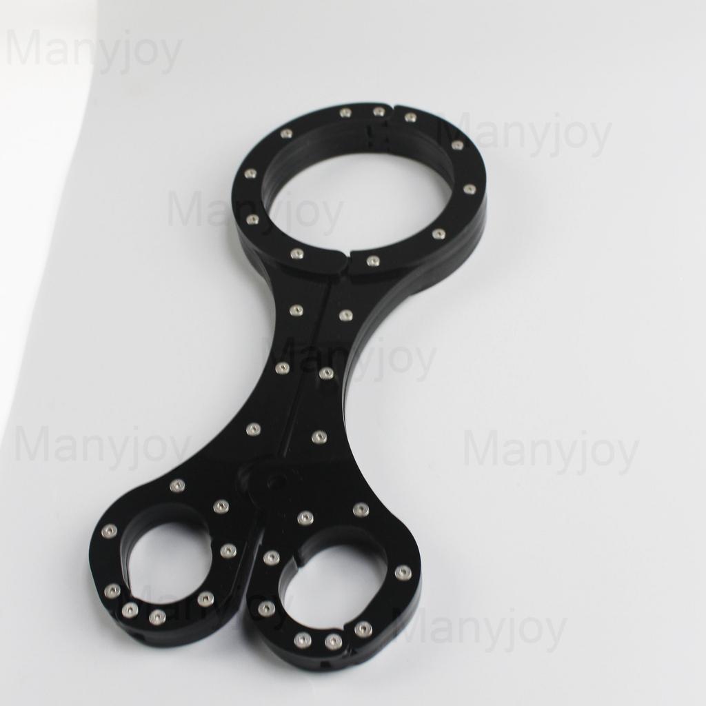 Luxury Clear Crystal Pillory Cangue Collar Neck Ring Oval Handcuffs Wrist Restraint Lock Bondage Yoke Sex Toy for Men Women