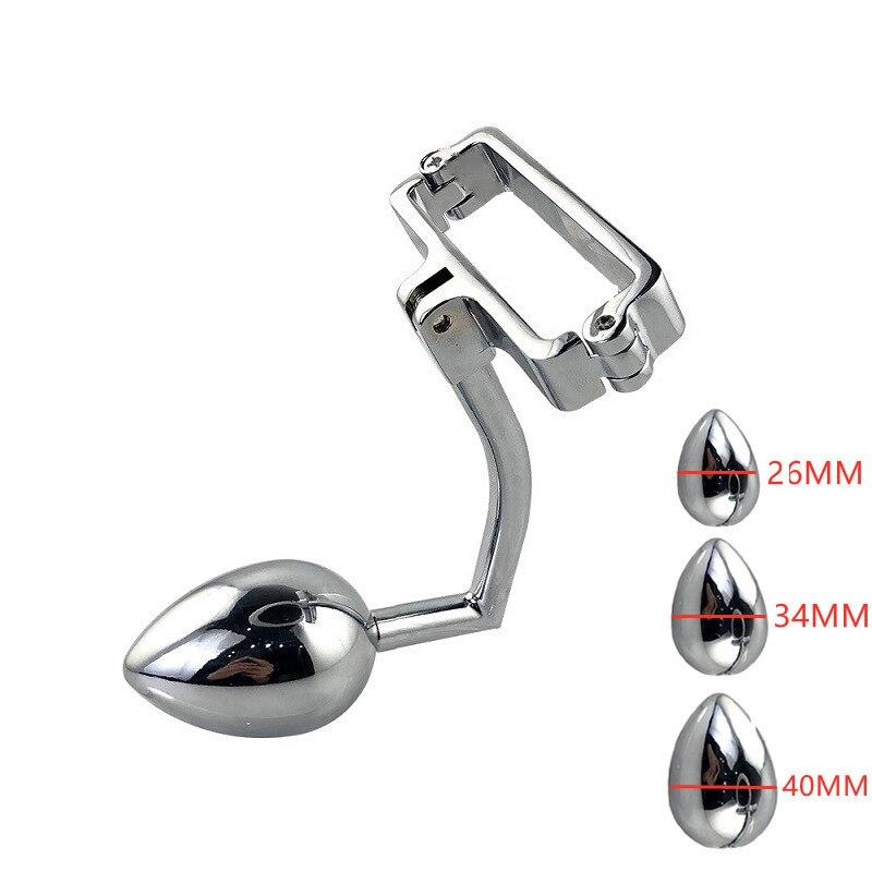 Metal Stainless Steel Anal Plug Scrotum Bondage Sperm Ring Sex Toys Slave Penis Ring BDSM