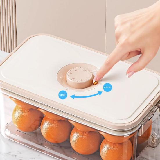 Aufbewahrungsbox Lebensmittelqualität Kunststoff und Timer-Knopf-Design Behälter Einfacher Zugriff Stapelbare Aufbewahrungsbox für Kühlschrank Mikrowelle