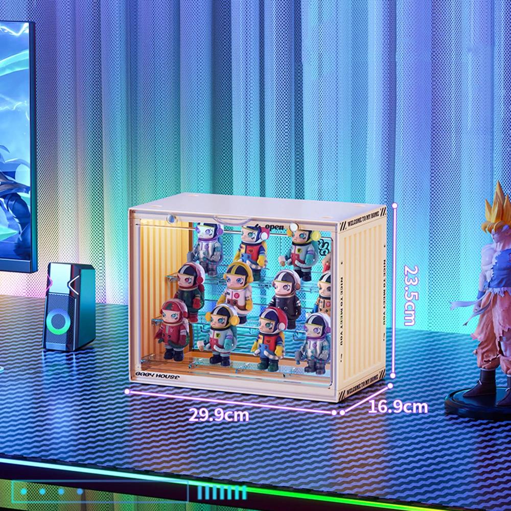 

Стеллаж для хранения высокой четкости, большой вместительный акриловый контейнер, прозрачный трехслойный пылезащитный ящик для демонстрации фигур