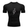 Men's Compression Fitness Sports T-Shirt, Lightning Graphic