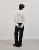 WORK ON BODY OFF Rested Semi-Overfit Round Neck Knit [White]