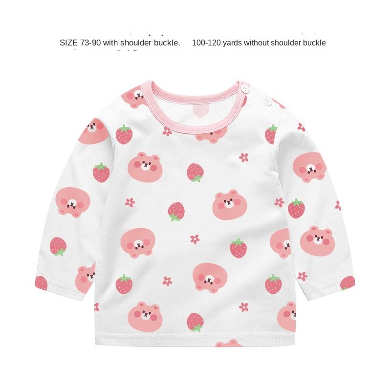 Baby Girl Autumn Long-sleeved T-shirt Baby Cotton Bottoming Shirt Girls Spring and Autumn Tops Small Children Fashionable Autumn Clothes