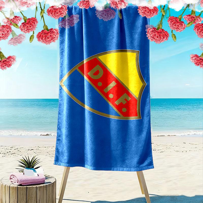 Djurgardens IF Print Beach Towel, Large Soft Quick Dry Towel for Beach Camping Swimming