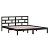 VidaXL Bed Frames Black Solid Wood 135x190 Cm Double 3101197
