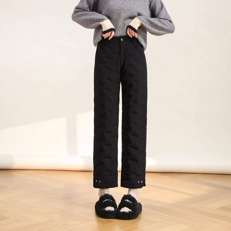 Damen 2025 Winter Gänsedaunhose: Lässige, hochwertige, kältefeste Schneehose mit geradem Bein