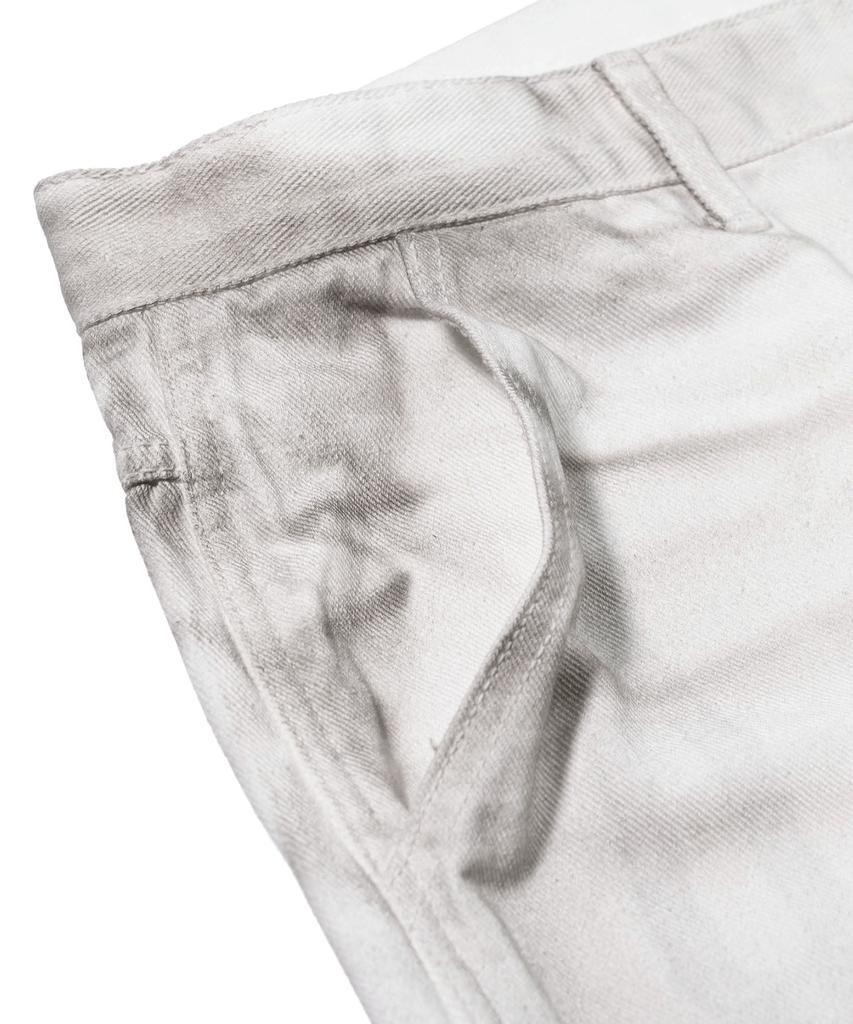 Bieseulaebis Rabbit Graffiti Barrel Rack Vintage Washed Denim Pants White