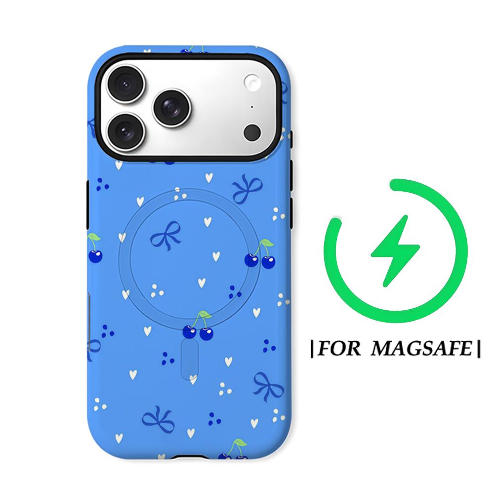 Cherry RibbonFor Magnetic Phone Case for IPhone 17 16 15 14 13 Pro Max Plus Single Double-layer Tough Case