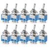 10PCS ON-OFF-ON / ON-ON Miniature Toggle Switches Mini MTS-102 103 202 203 Power Button Switch 3pin 6pin