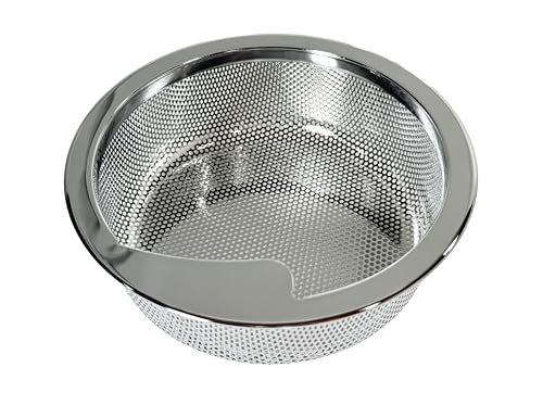 Antibacterial drain strainer basket, 144mm diameter, stainless steel, drain basket, slime-free, shallow type, polished silver, perforated.