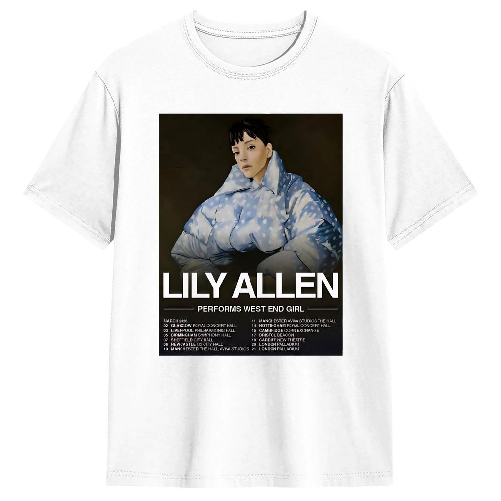 Lily Allen West End Girl Tour 2026 TShirt Hippie T Shirts Short Sleeve Y2K Casual Tshirt Summer Cotton 4XL 5XL 6XL Clothes