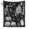 Personalisierbare Samt-Kunstdecke Halloween DIY Maldecke, Überwurf mit Geistermustern, Waschen Sie Ihre eigene gemütliche Decke zum Ausmalen für Erwachsene und Kinder,