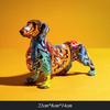Creative Home Modern Painted Colorful Dachshund Dog Decoration Wine Cabinet Office Decor Desktop Crafts