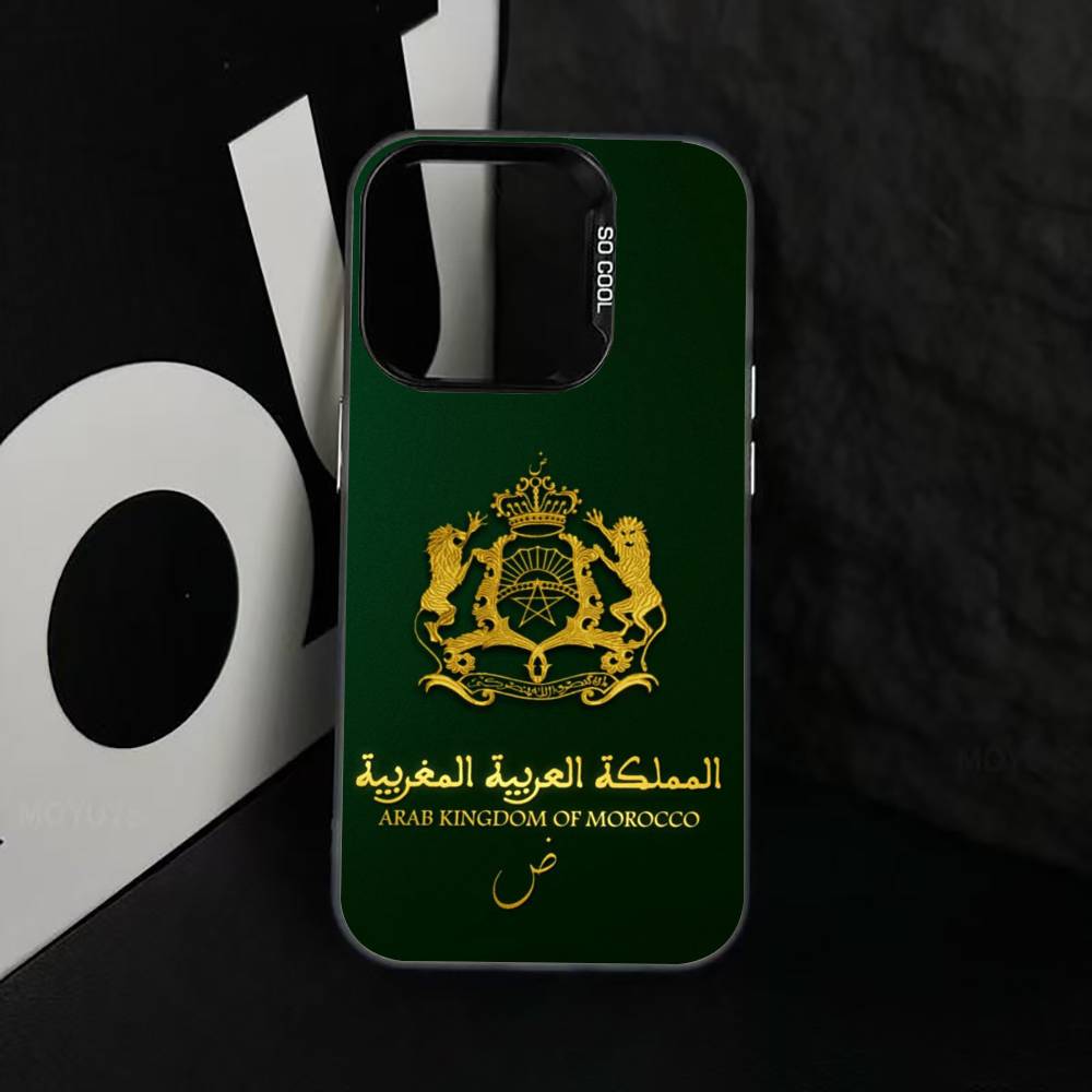 M-Morocco F-Flag Phone Case For iPhone 17,16,15,14,13,12,11 Plus,Pro Max,XS,Colorful Silver Black Cover