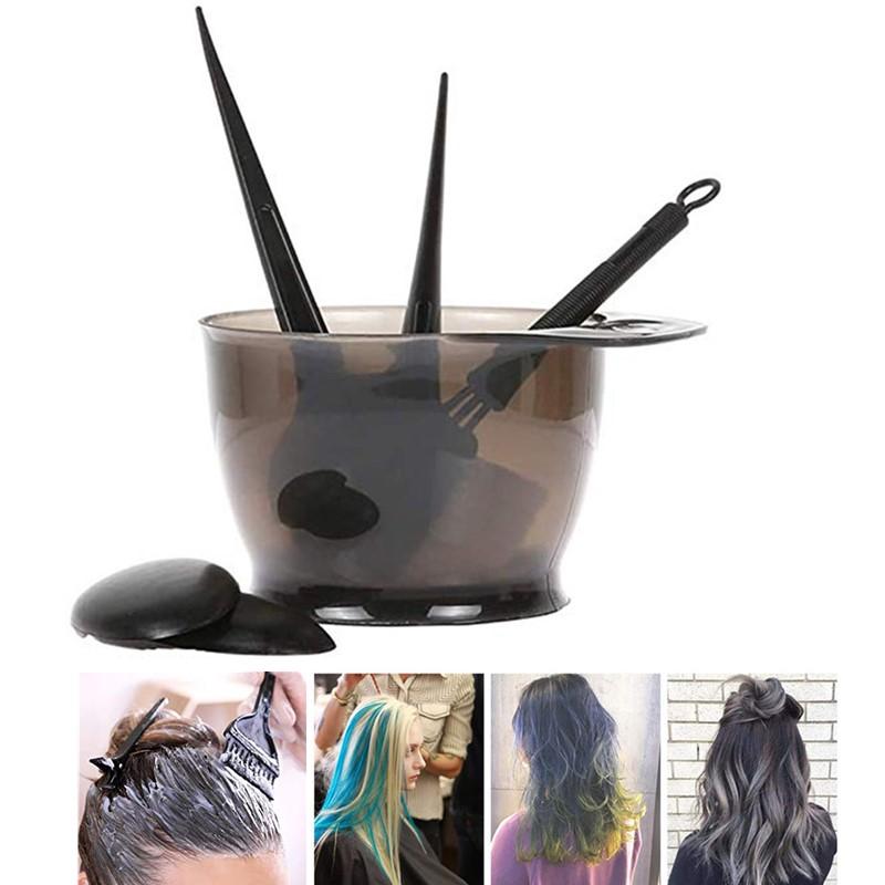 4/6Pcs Hair Dye Color Brush Bowl Set With Ear Caps Dye Mixer Hair Tint Dying Coloring Applicator Hairdressing Styling Accessorie