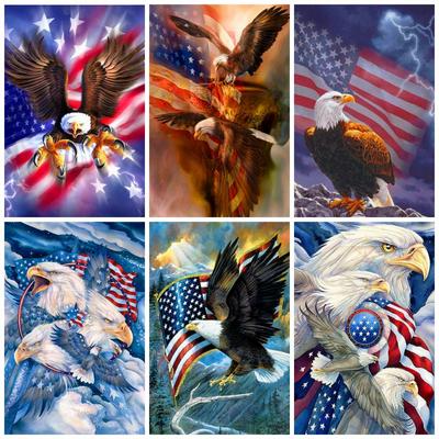 Diamant-Kunst-Gemälde-Set, amerikanische Flagge, Diamant-Stickerei, Verkauf, Tieradler, Mosaik, Bilder von Strasssteinen, Heimdekoration